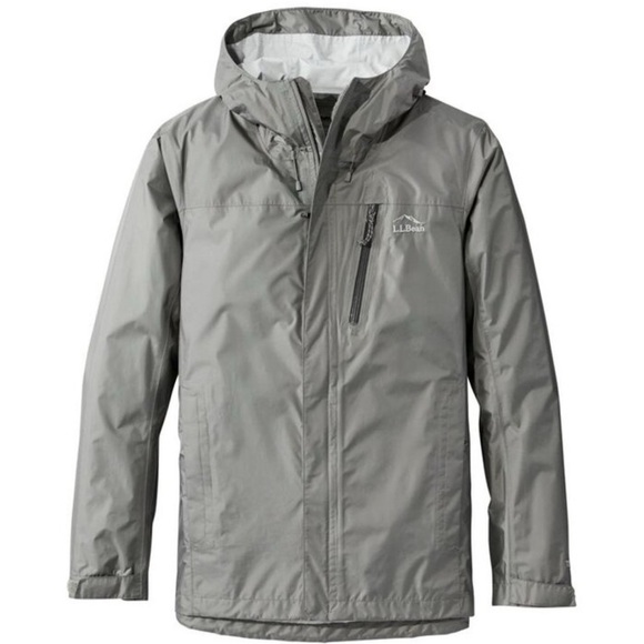 L.L. Bean Men's Trail Model Gray Hooded Rain Jacket Graphite size Small Regular - Picture 1 of 10
